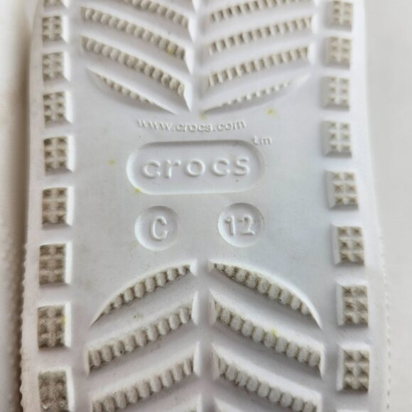 Crocs Classic Clog Kids Child 12 White Platform Slip On Sandals Shoes Gently use - Picture 9 of 10